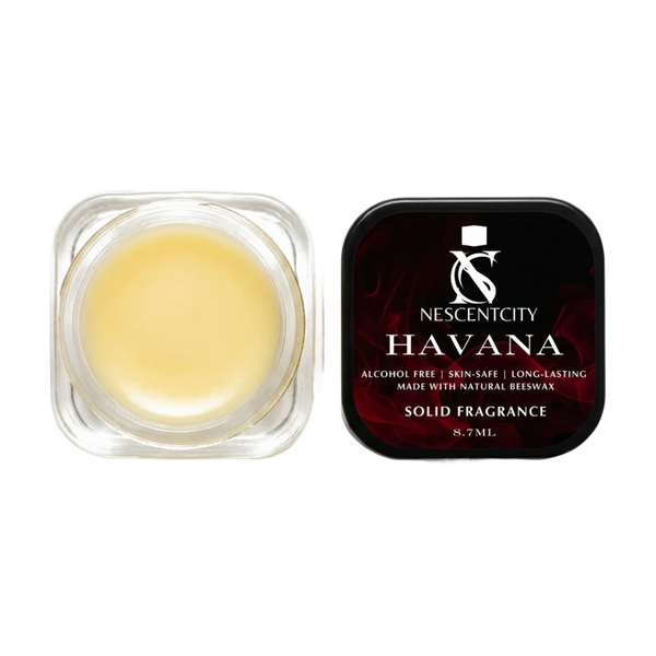 Nescentcity Havana solid cologne jar and lid
