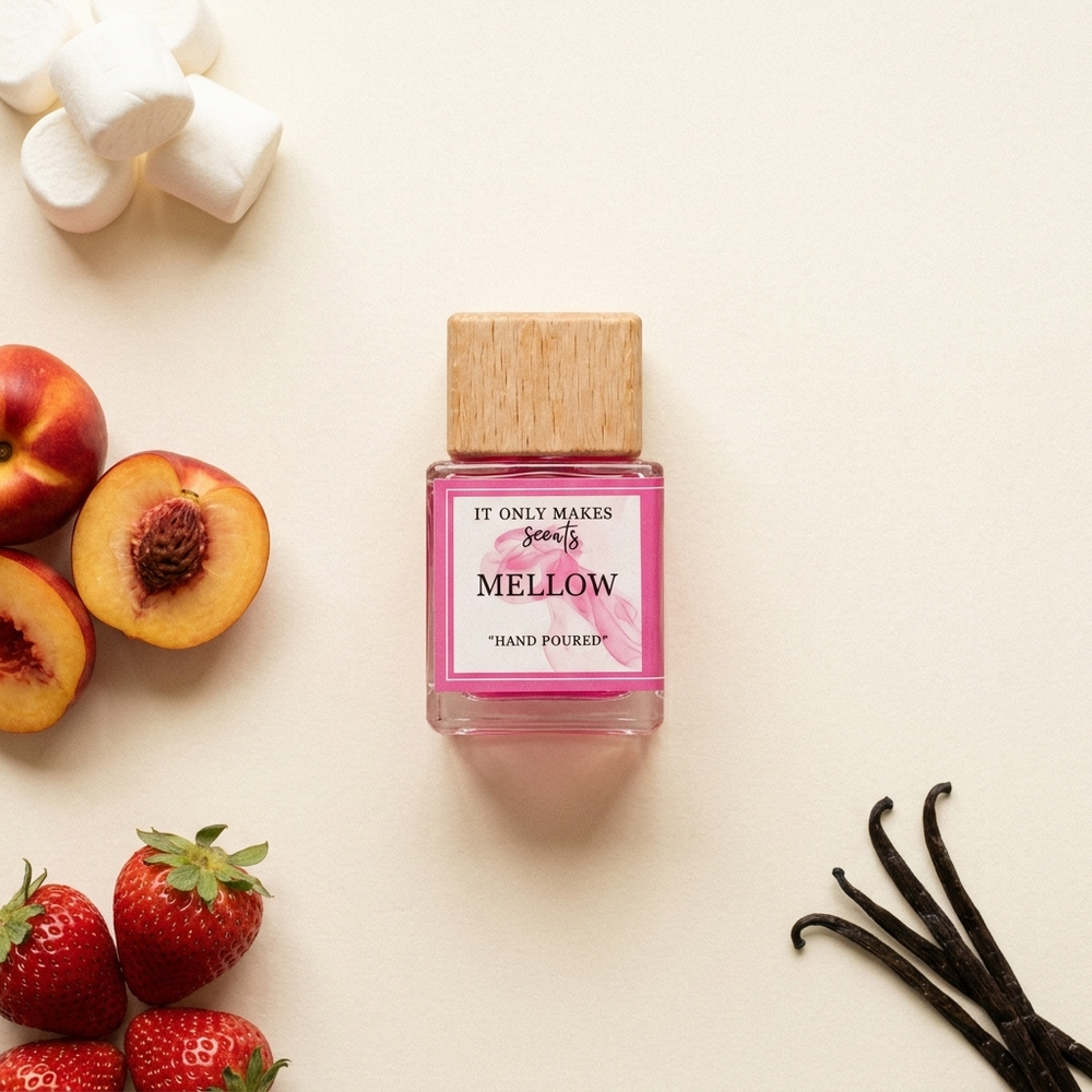 Mellow fragrance ingredients flat lay