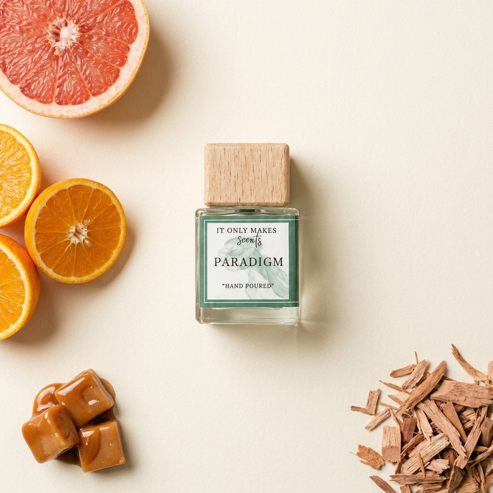 Paradigm fragrance ingredients flat lay