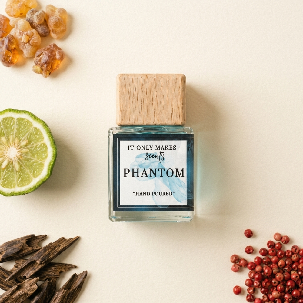 Phantom fragrance ingredients flat lay