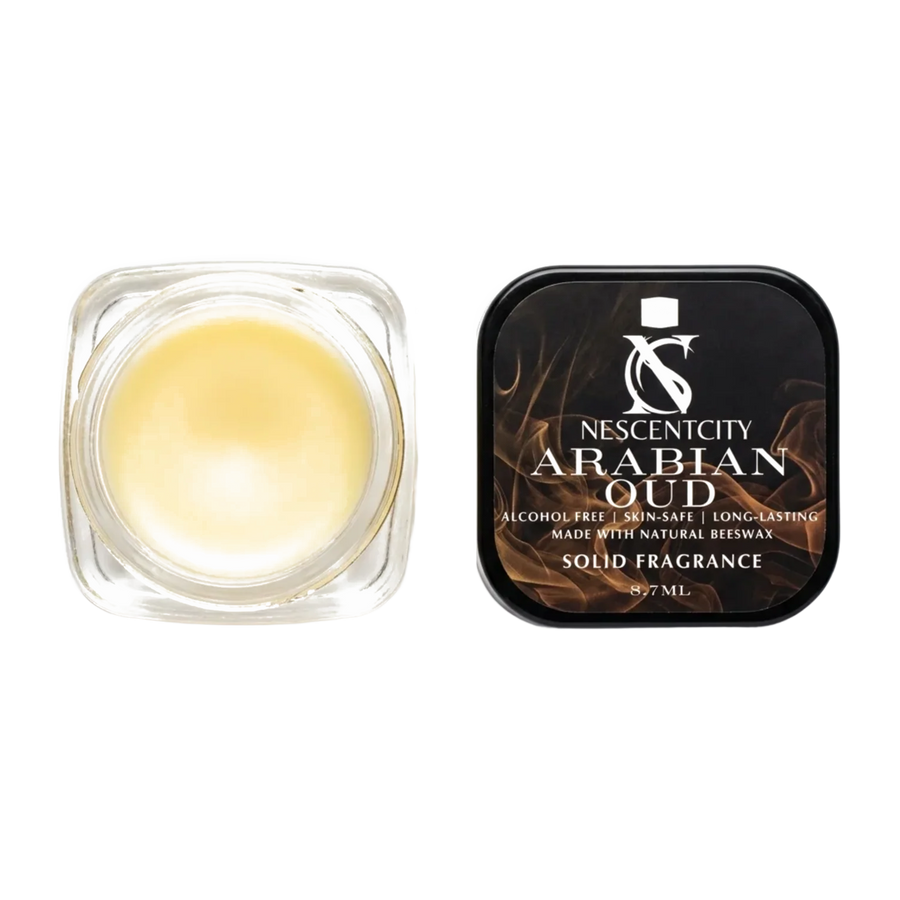 Nescentcity Arabian Oud solid cologne jar and lid
