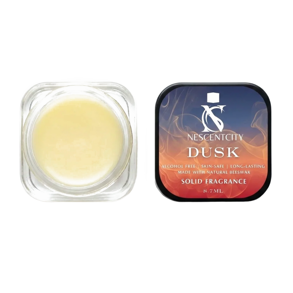 Nescentcity Dusk solid cologne jar and lid
