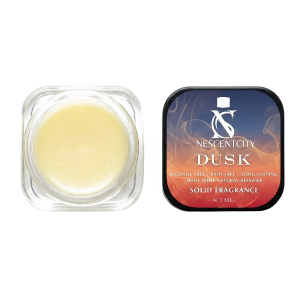 Nescentcity Dusk solid cologne jar and lid