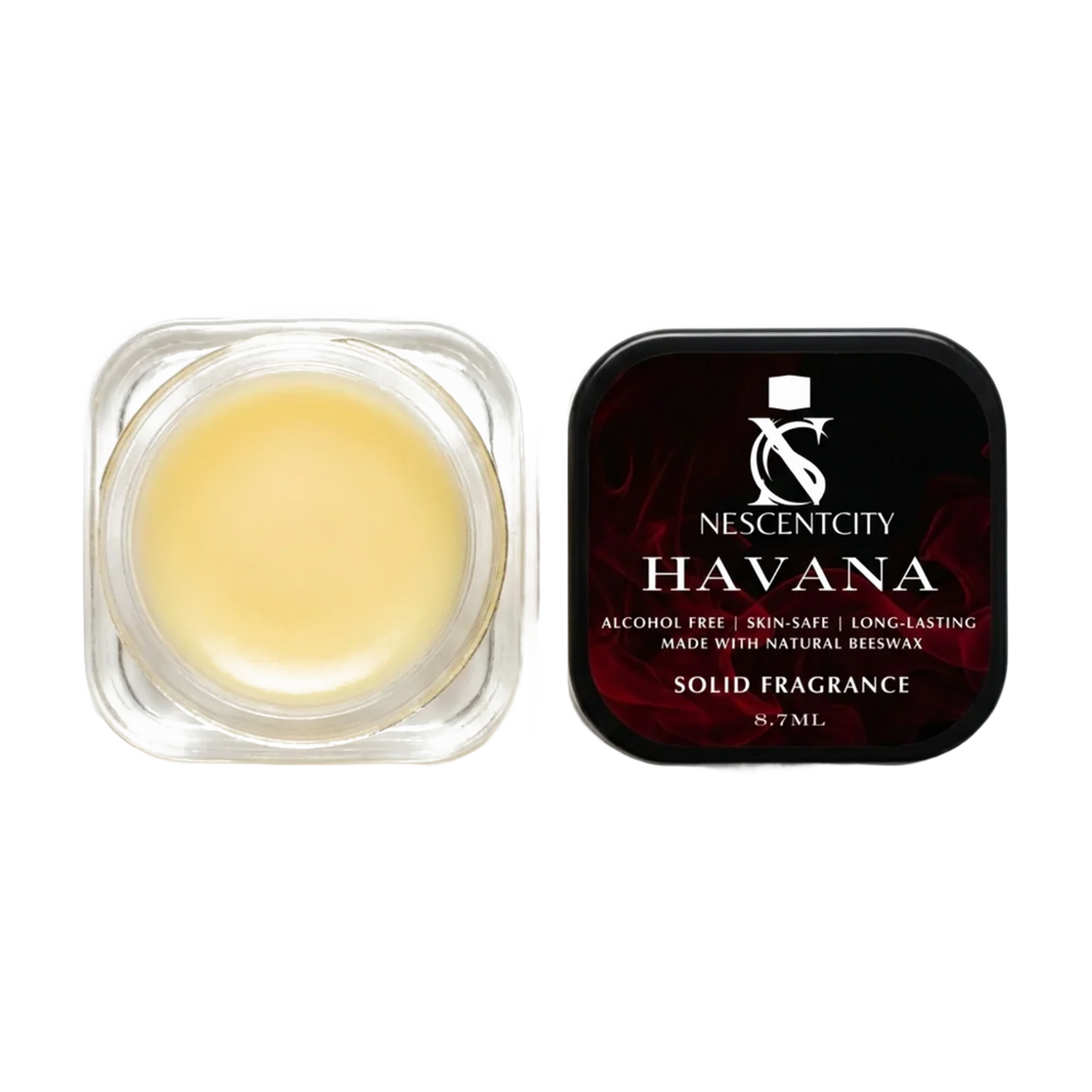 Nescentcity Havana solid cologne jar and lid