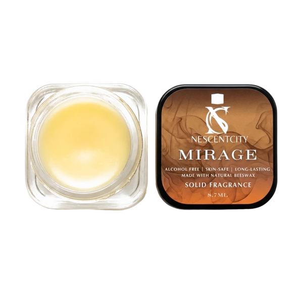 Nescentcity Mirage solid cologne jar and lid