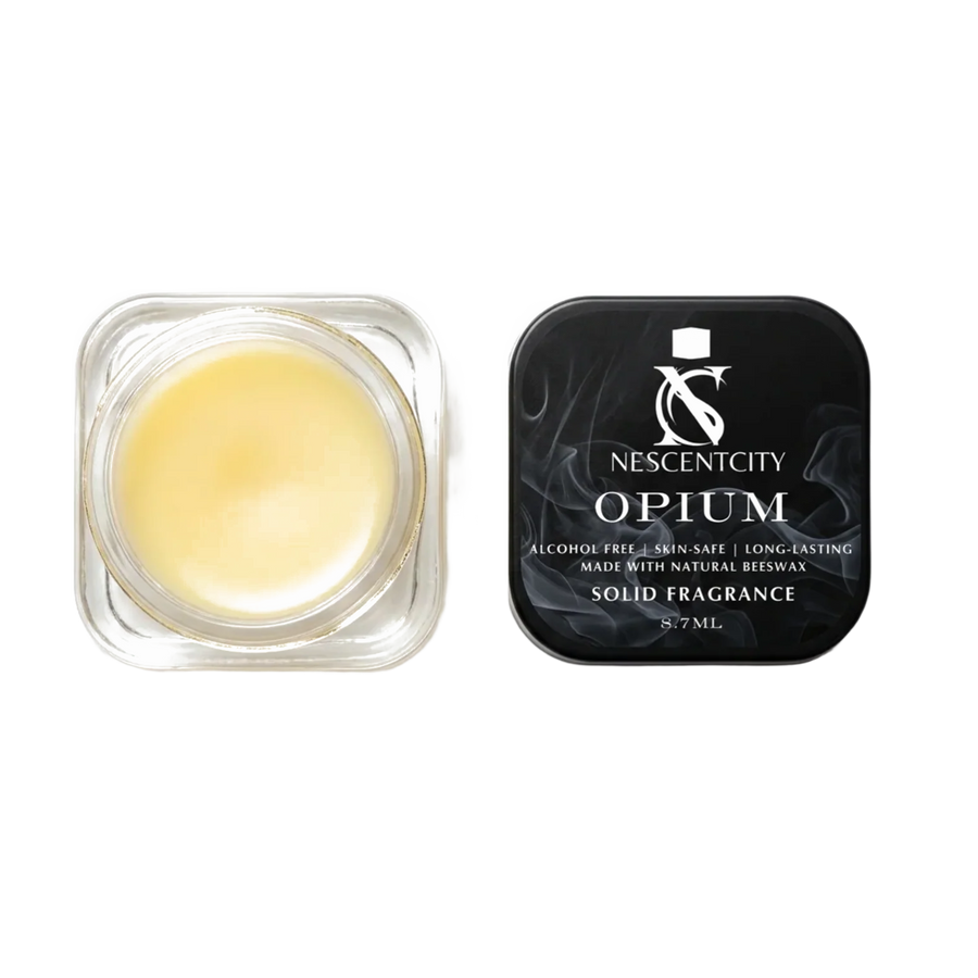 Nescentcity Opium solid cologne jar and lid