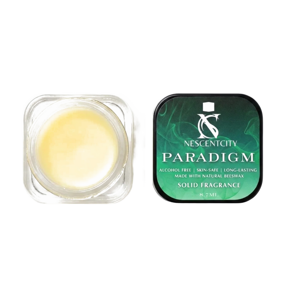 Nescentcity Paradigm solid cologne jar and lid