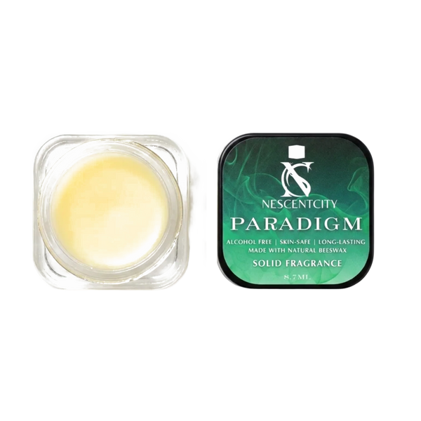 Nescentcity Paradigm solid cologne jar and lid
